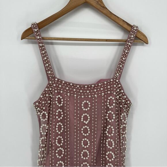 LPA Lelia beaded Mini dress bubble pink - M - Picture 3 of 11